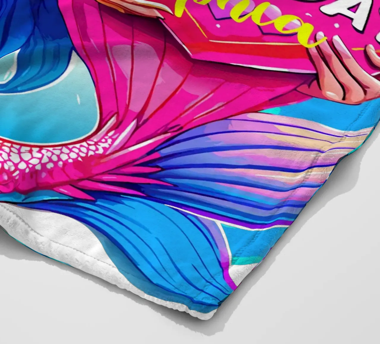 Delizia di compleanno della sirena magica - Nome personalizzato coperta in pile da Artnesia