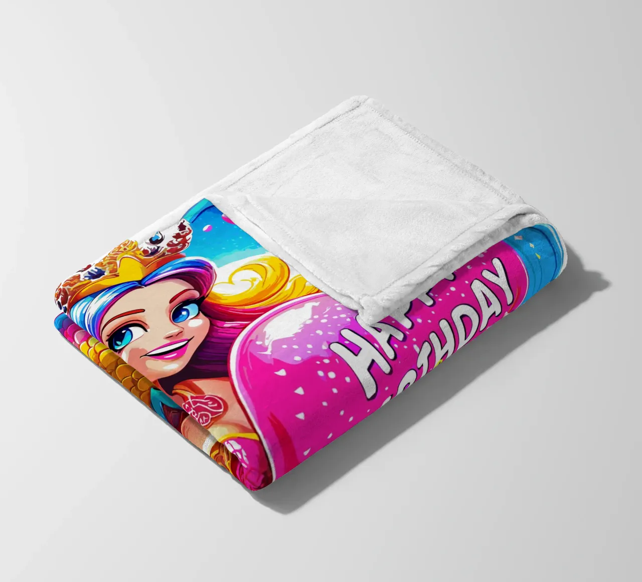 Delizia di compleanno della sirena magica - Nome personalizzato coperta in pile da Artnesia