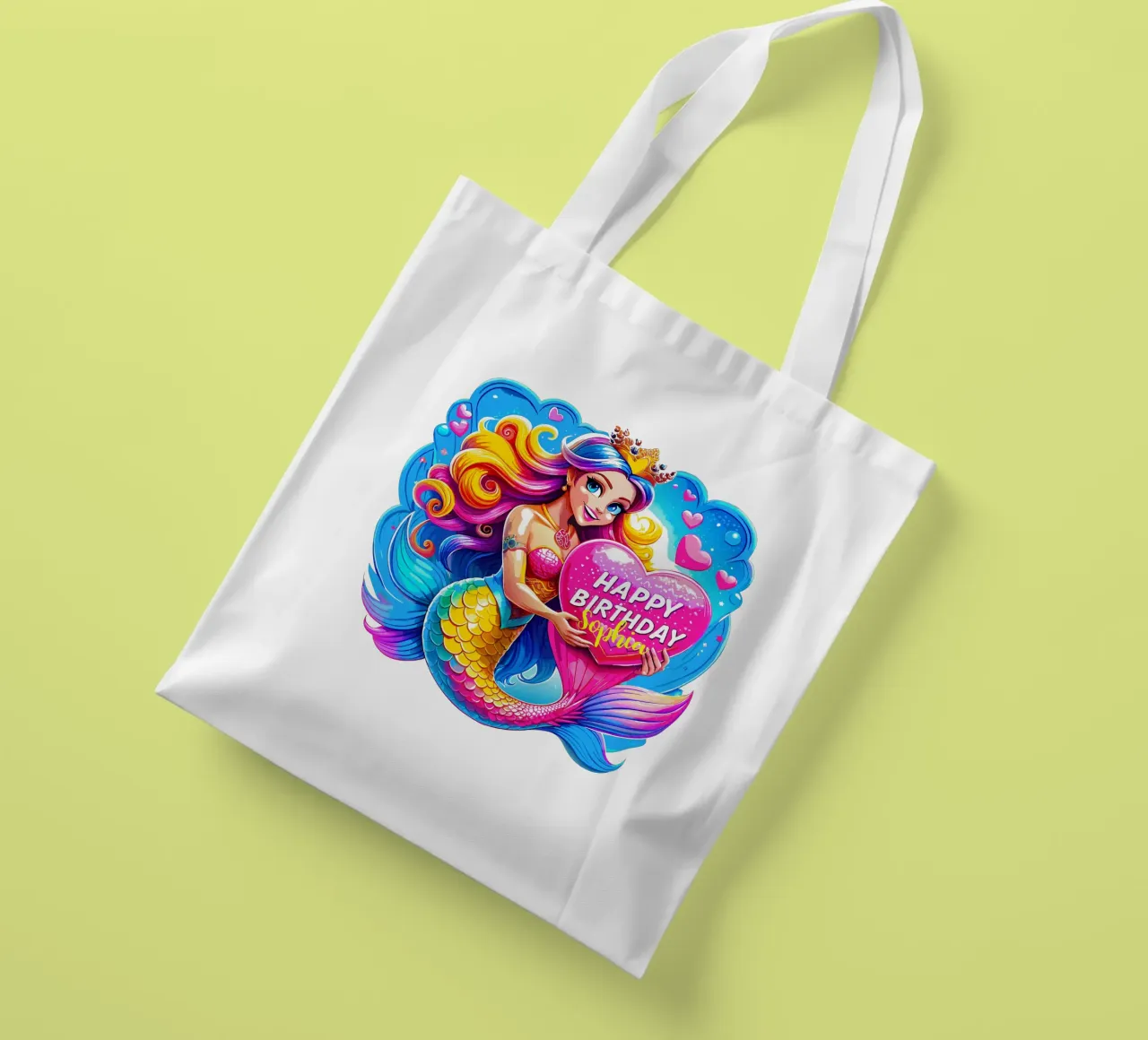 Magical Mermaid Birthday Delight - Custom Name tote bag by Artnesia