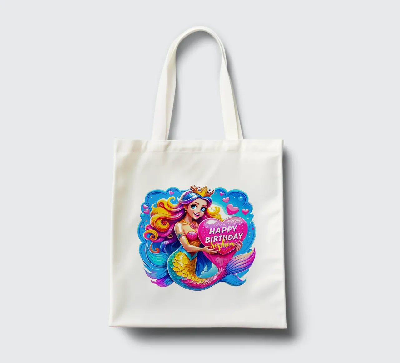 Magical Mermaid Birthday Delight - Custom Name tote bag by Artnesia