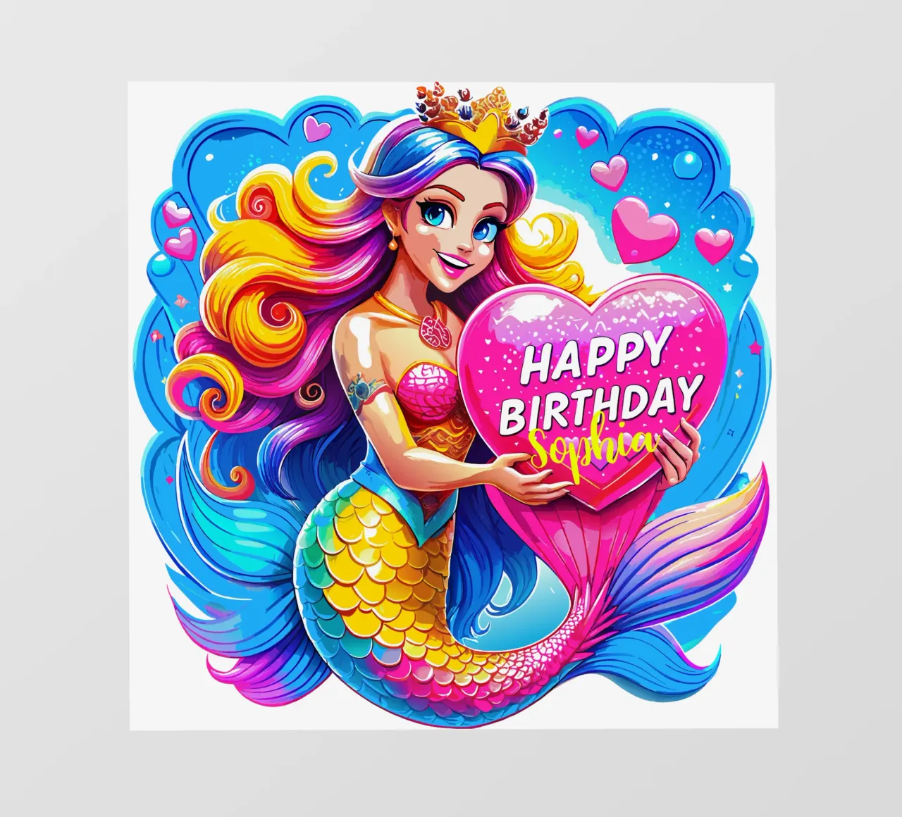 Magical Mermaid Birthday Delight - Custom Name pvc cover by Artnesia