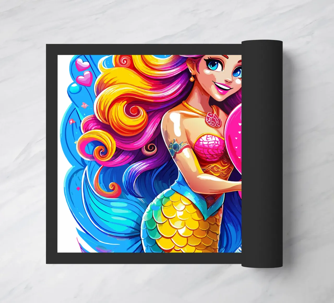 Magical Mermaid Birthday Delight - Custom Name doormat by Artnesia