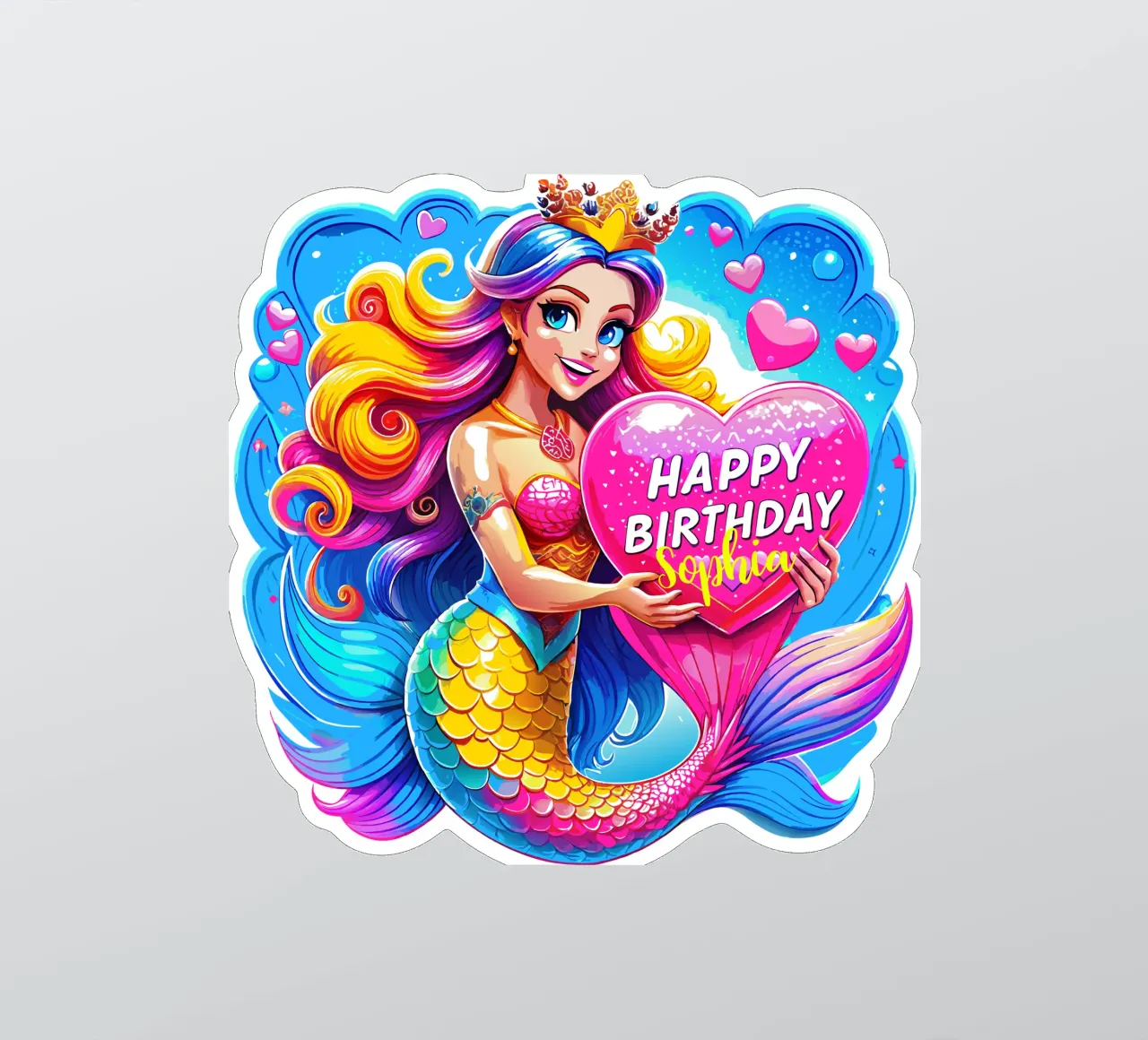 Magical Mermaid Birthday Delight - Custom Name sticker by Artnesia