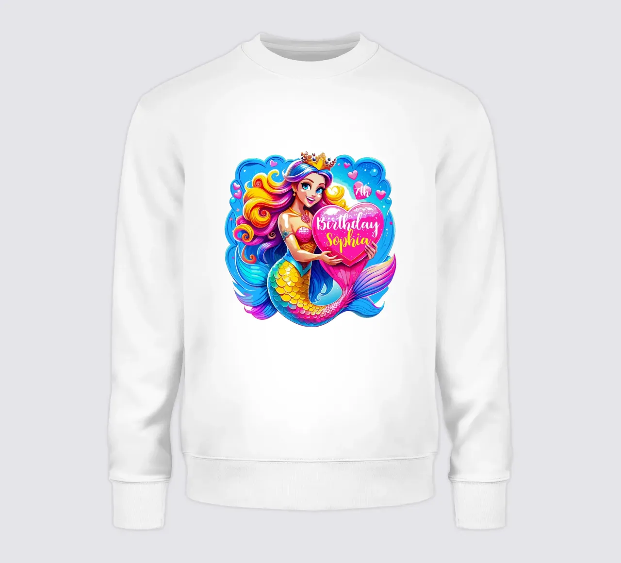 Magical Mermaid Birthday Delight - Custom All Text sweatshirt by Artnesia