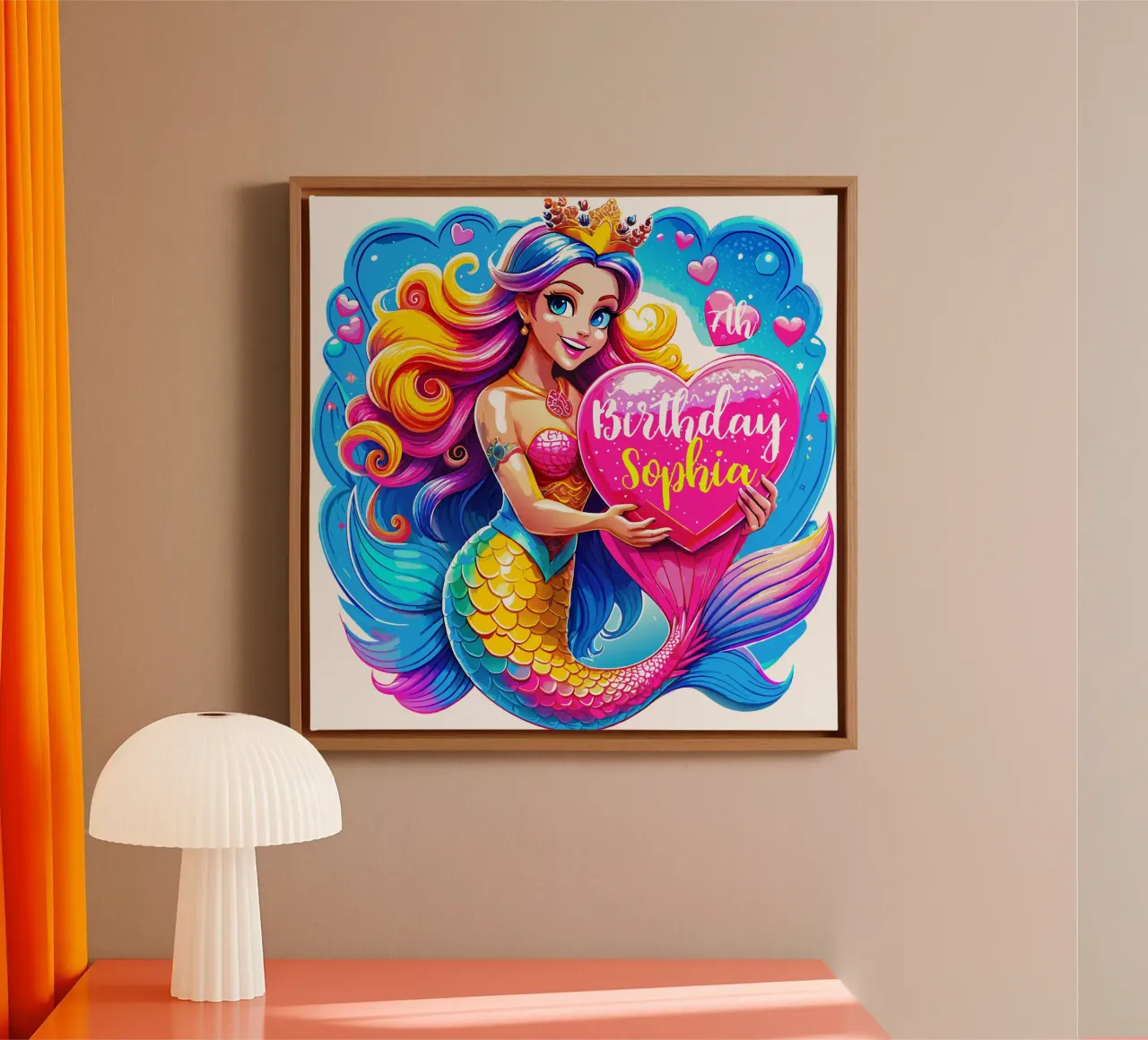 Magical Mermaid Birthday Delight - Custom All Text canvas by Artnesia