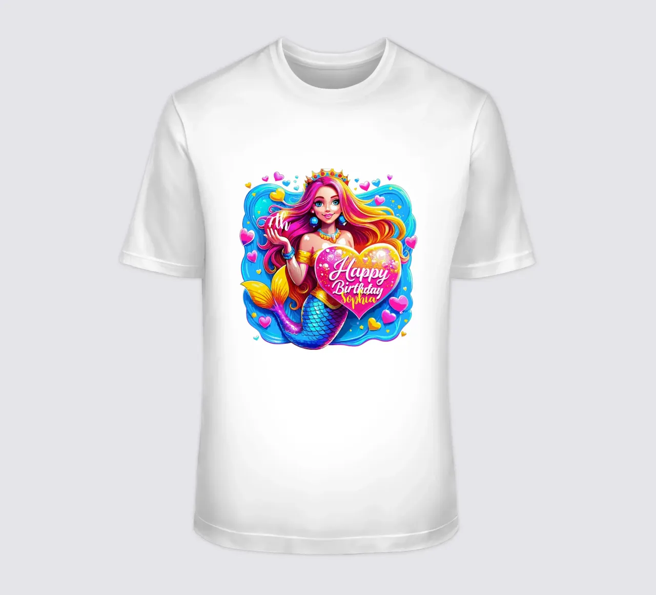 Delicia mágica de cumpleaños de sirena - Nombre y edad personalizados camiseta de Artnesia