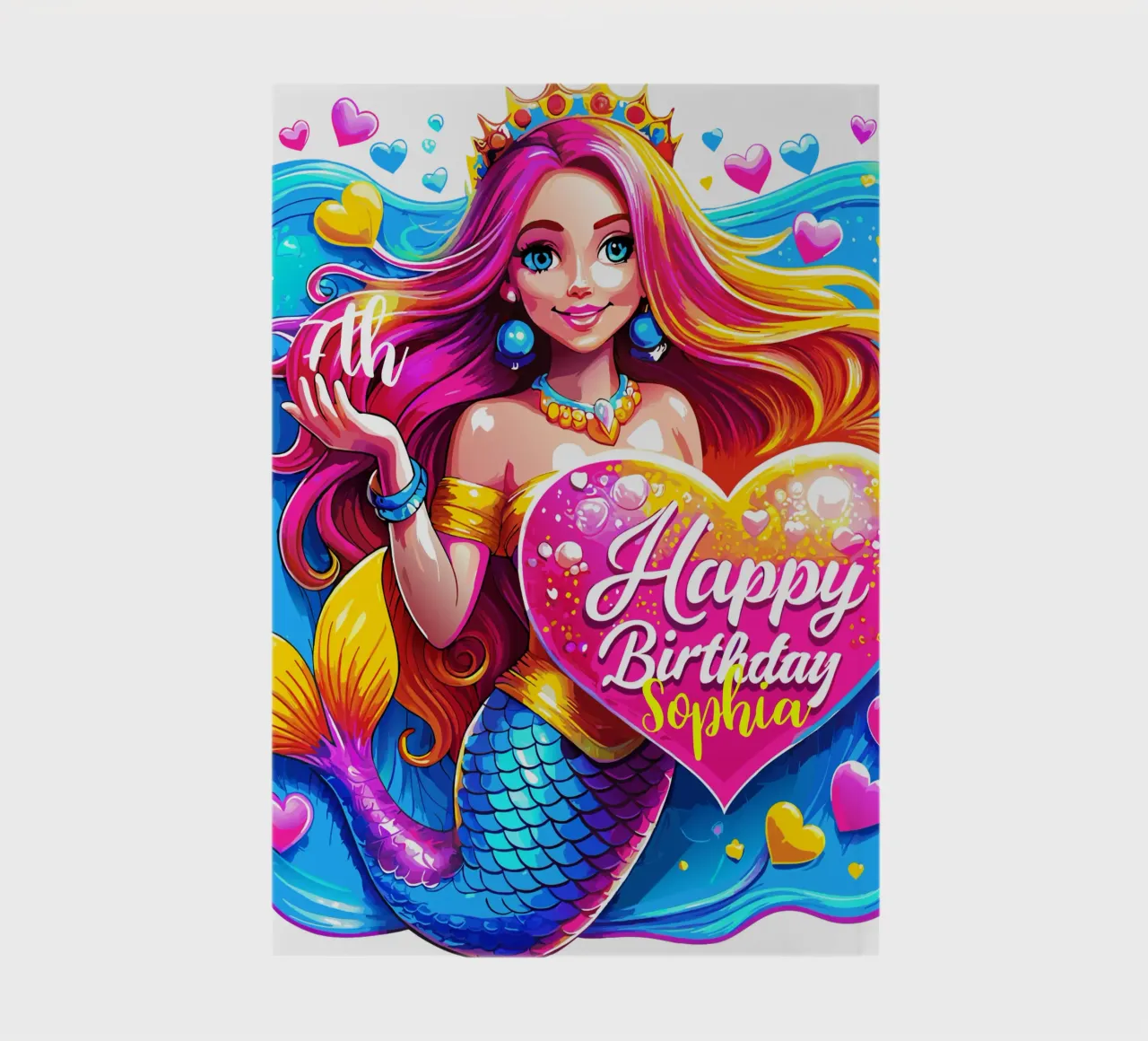Magical Mermaid Birthday Delight - Custom Name and Age notebook by Artnesia