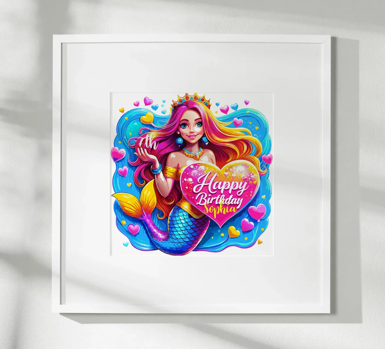 Magical Mermaid Birthday Delight - Custom Name and Age hahnemühle by Artnesia
