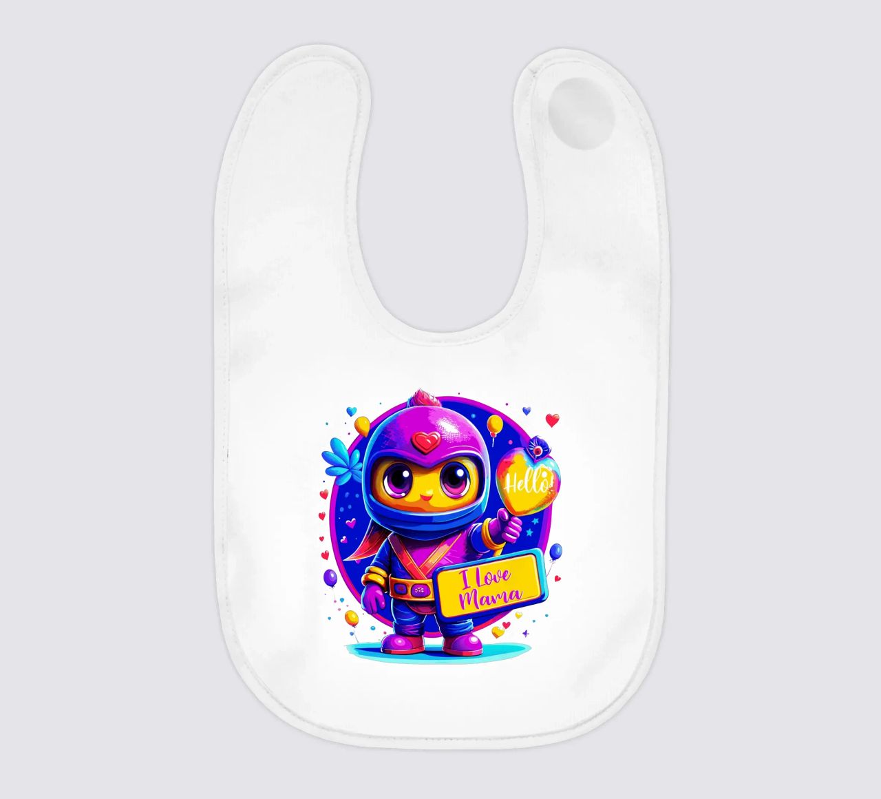 Mignon Ninja Cadeau spécial Moment Love Mom - Texte personnalisé bavoir de Artnesia