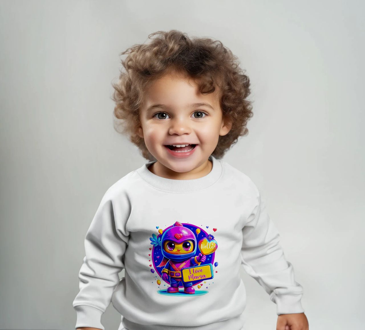 Mignon Ninja Cadeau spécial Moment Love Mom - Texte personnalisé sweat pour bébé de Artnesia