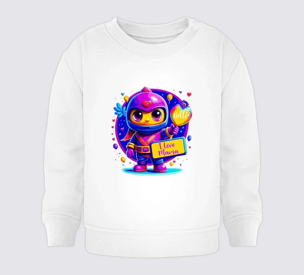 Mignon Ninja Cadeau spécial Moment Love Mom - Texte personnalisé sweat pour bébé de Artnesia