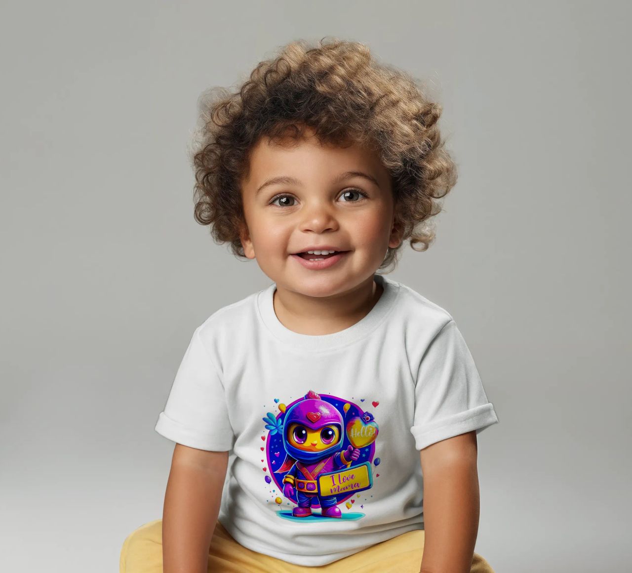 Carino Ninja, regalo speciale Momento d'amore per la mamma - Testo personalizzato maglietta neonato da Artnesia