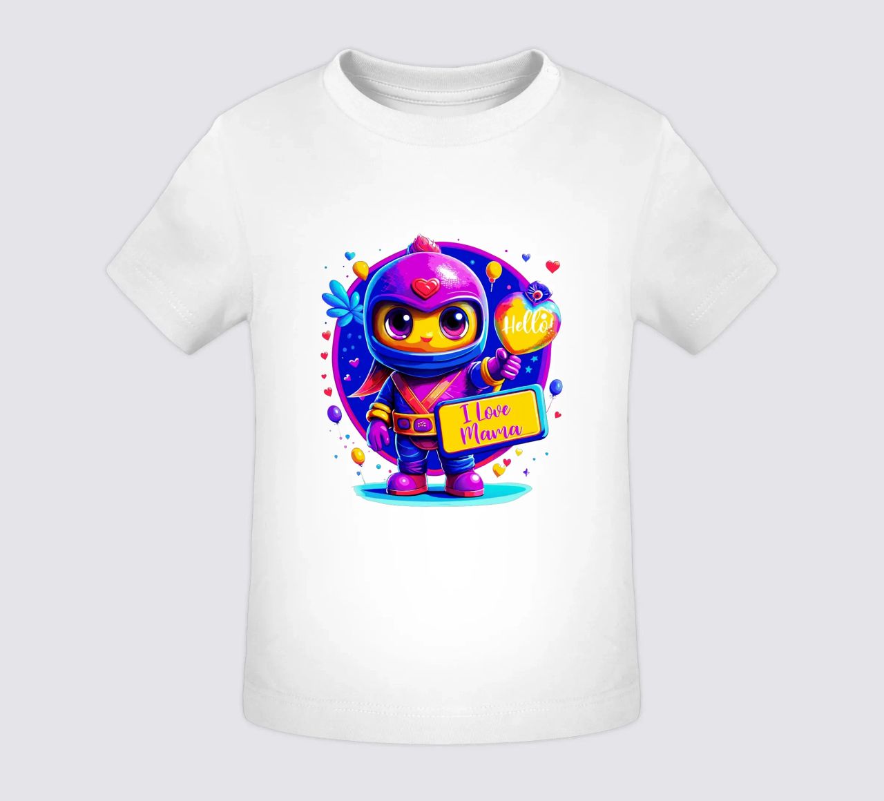 Carino Ninja, regalo speciale Momento d'amore per la mamma - Testo personalizzato maglietta neonato da Artnesia