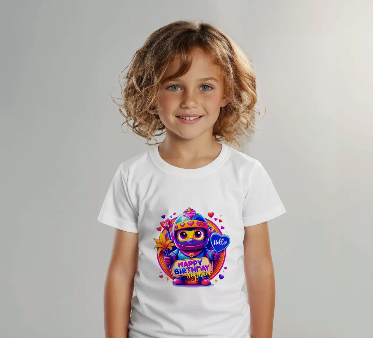 Romance Ninja mignonne ! Anniversaire spécial - Texte personnalisé t-shirt enfant de Artnesia