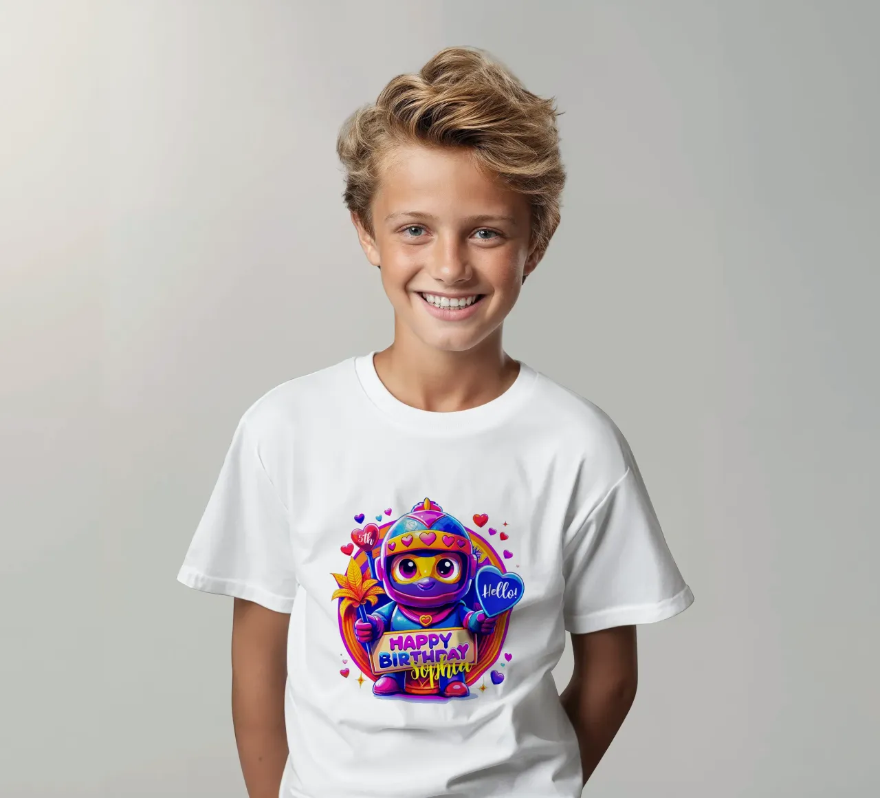 Romance Ninja mignonne ! Anniversaire spécial - Texte personnalisé t-shirt enfant de Artnesia