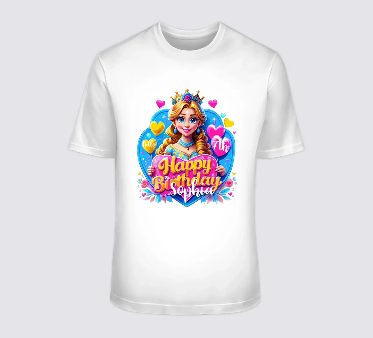 Princesa Cumpleaños - Texto personalizado camiseta de Artnesia