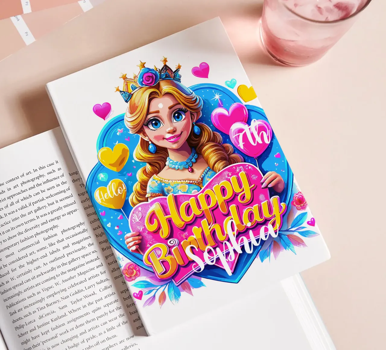 Princess Birthday - Custom Text notebook by Artnesia