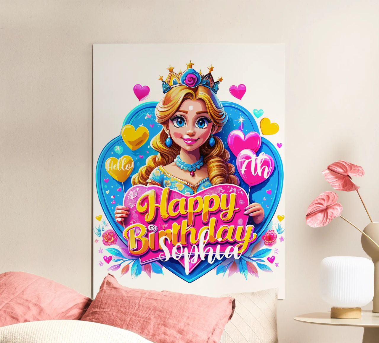 Princess Birthday - Custom Text poster by Artnesia