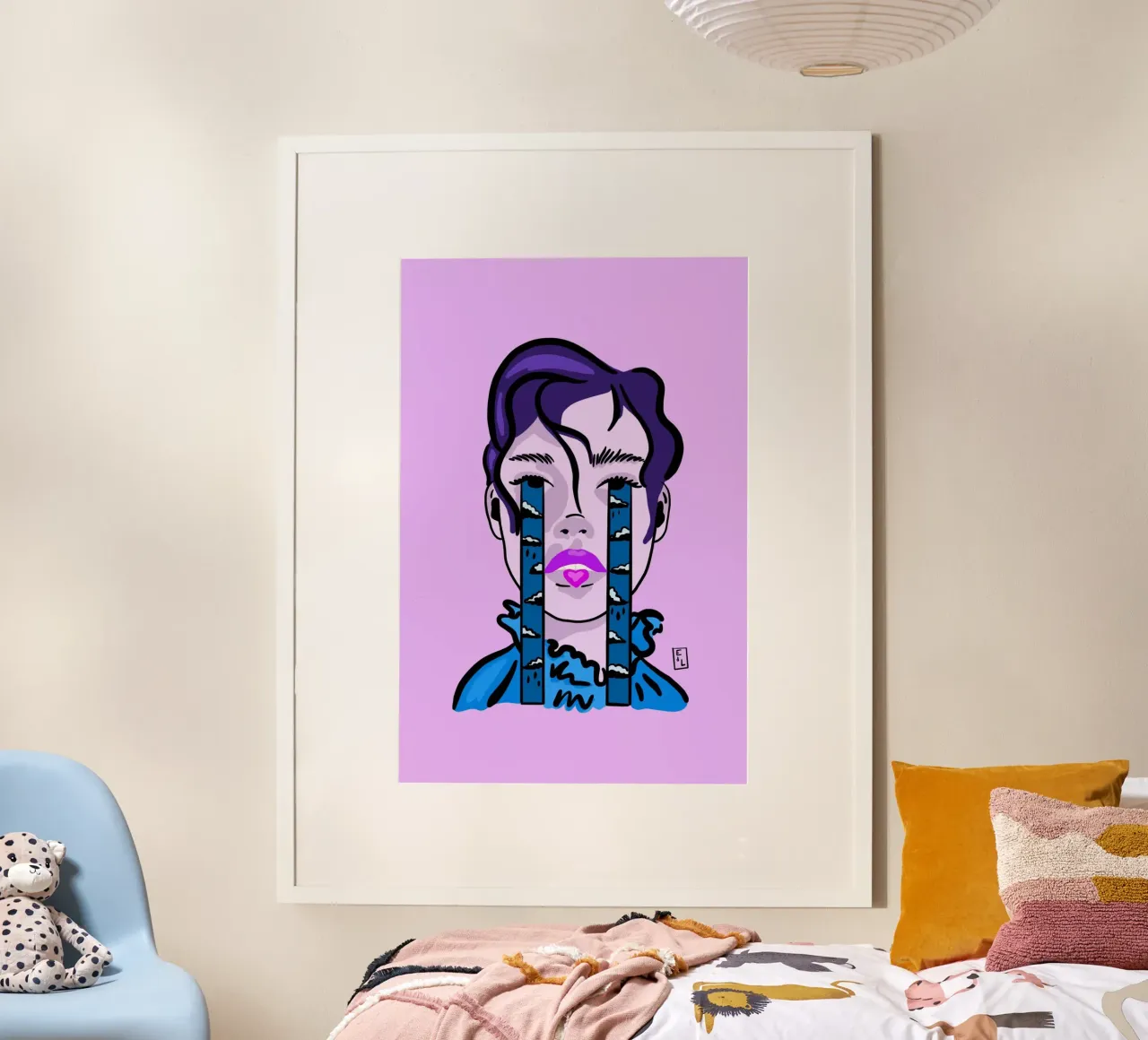 Sentire la pioggia poster con telaio in alluminio da Écailles de loup