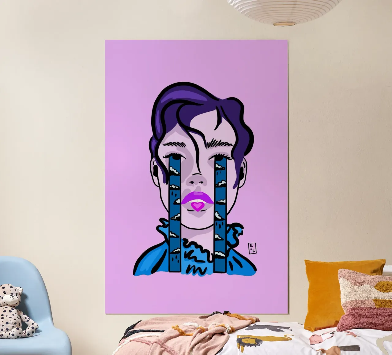 Sentire la pioggia poster con telaio in alluminio da Écailles de loup
