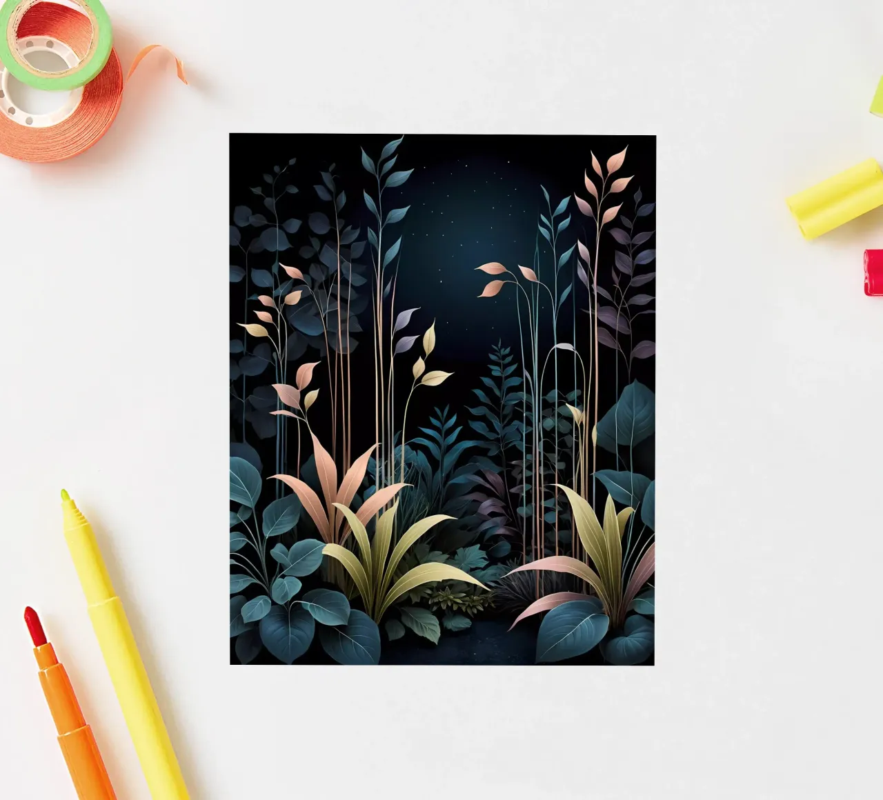 Serene Night Bloom sticker by Artistic-shop
