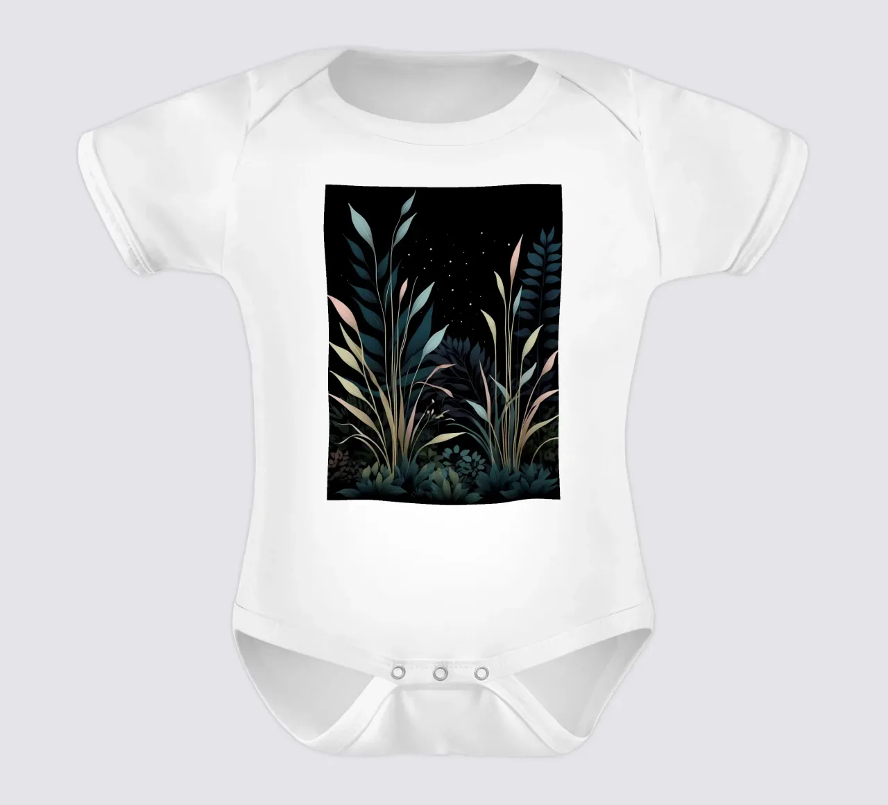 Incantevole giardino notturno body neonato maniche corte da Artistic-shop