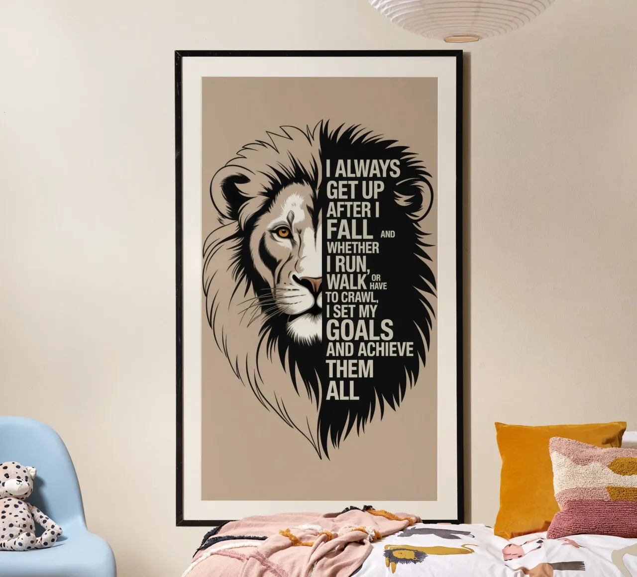 ACHIEVE MY GOALS poster with aluminum frame by 20 Farben