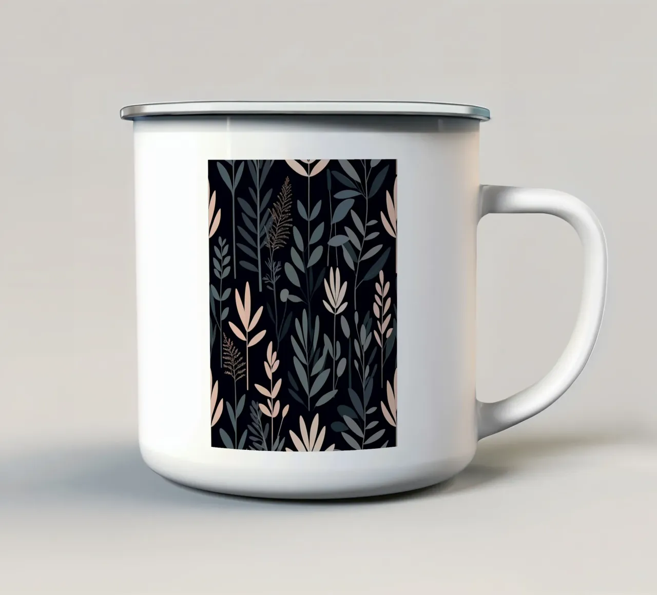 Sereno astratto botanico tazza in smalto da Artistic-shop