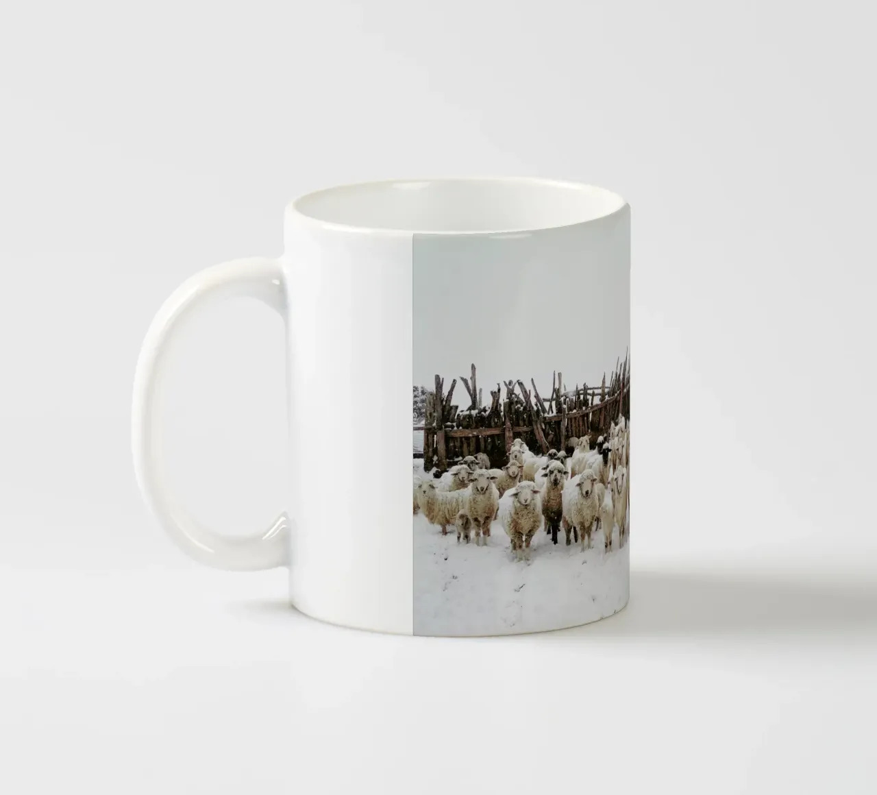 Snowy Sheep Stare tazza in ceramica da Kevin Russ