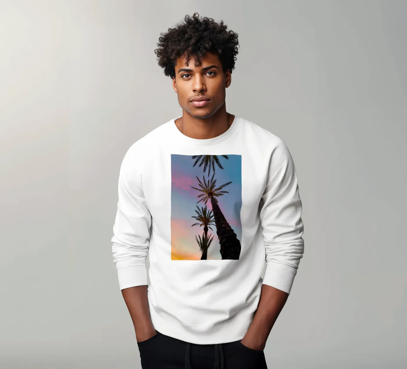 Sunset Palmtrees felpa da Thilo Grøsch