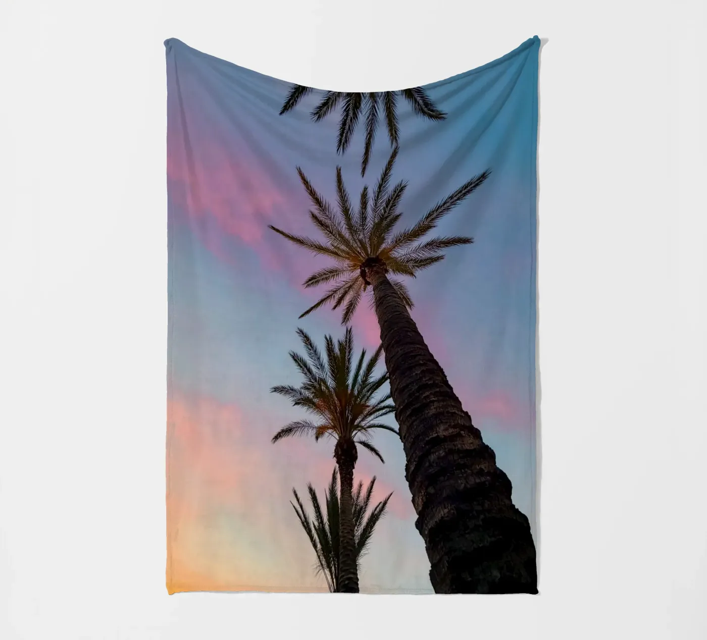 Sunset Palmtrees Fleecedecke von Thilo Grøsch