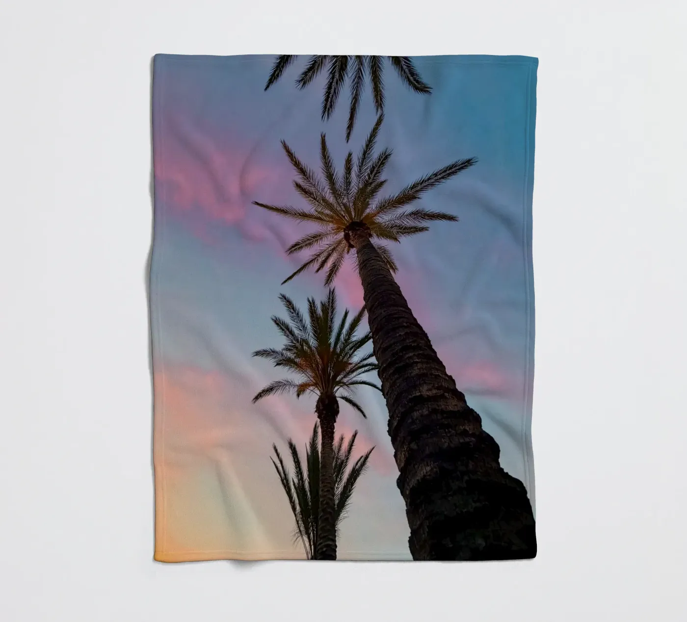 Sunset Palmtrees Fleecedecke von Thilo Grøsch