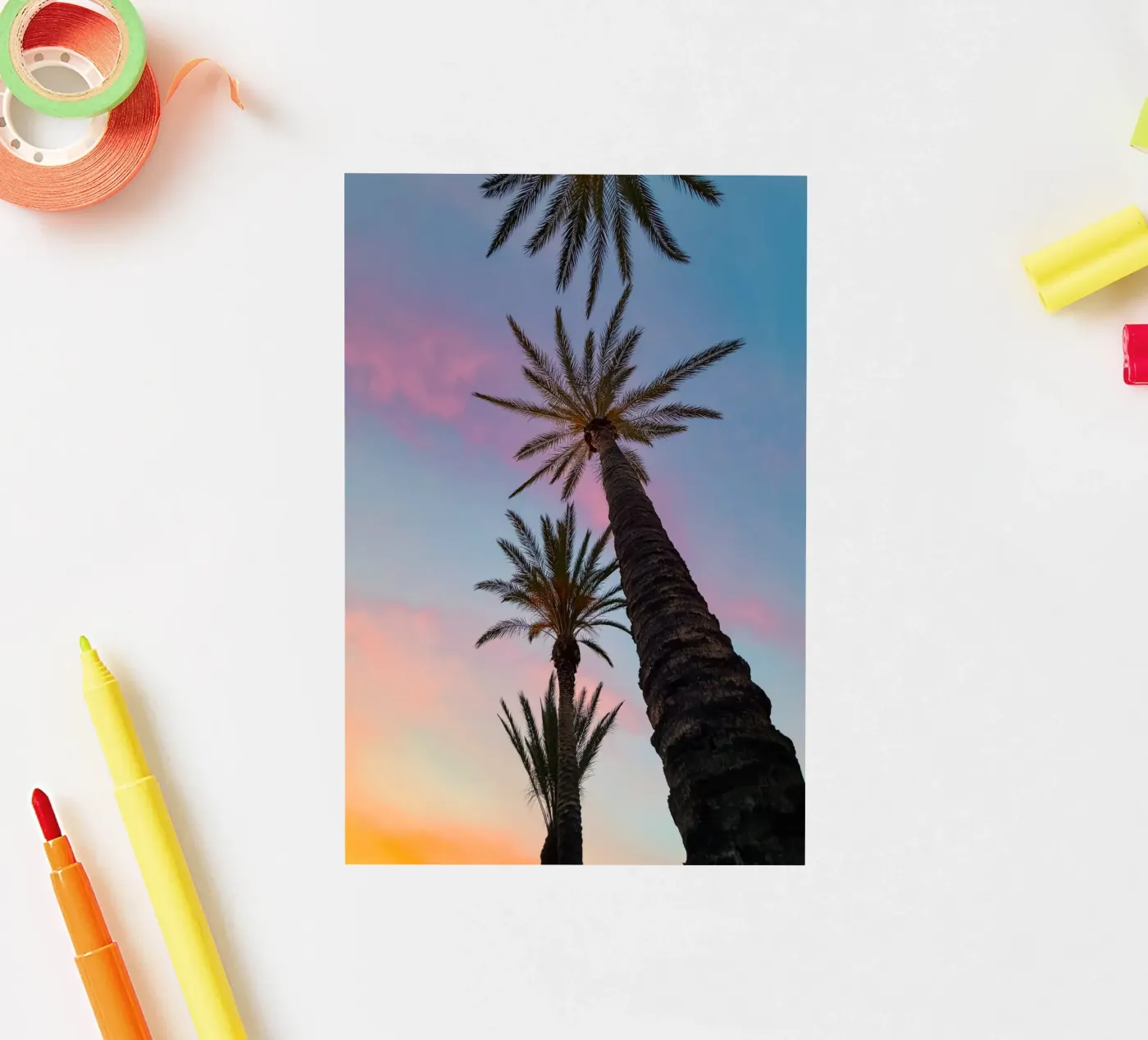 Sunset Palmtrees sticker by Thilo Grøsch