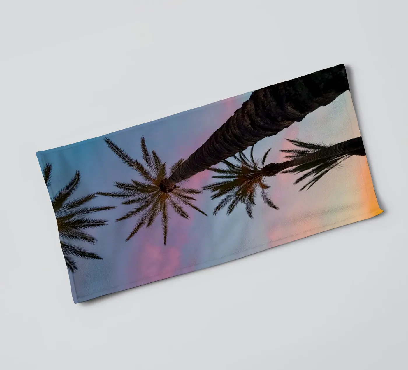 Sunset Palmtrees towel by Thilo Grøsch