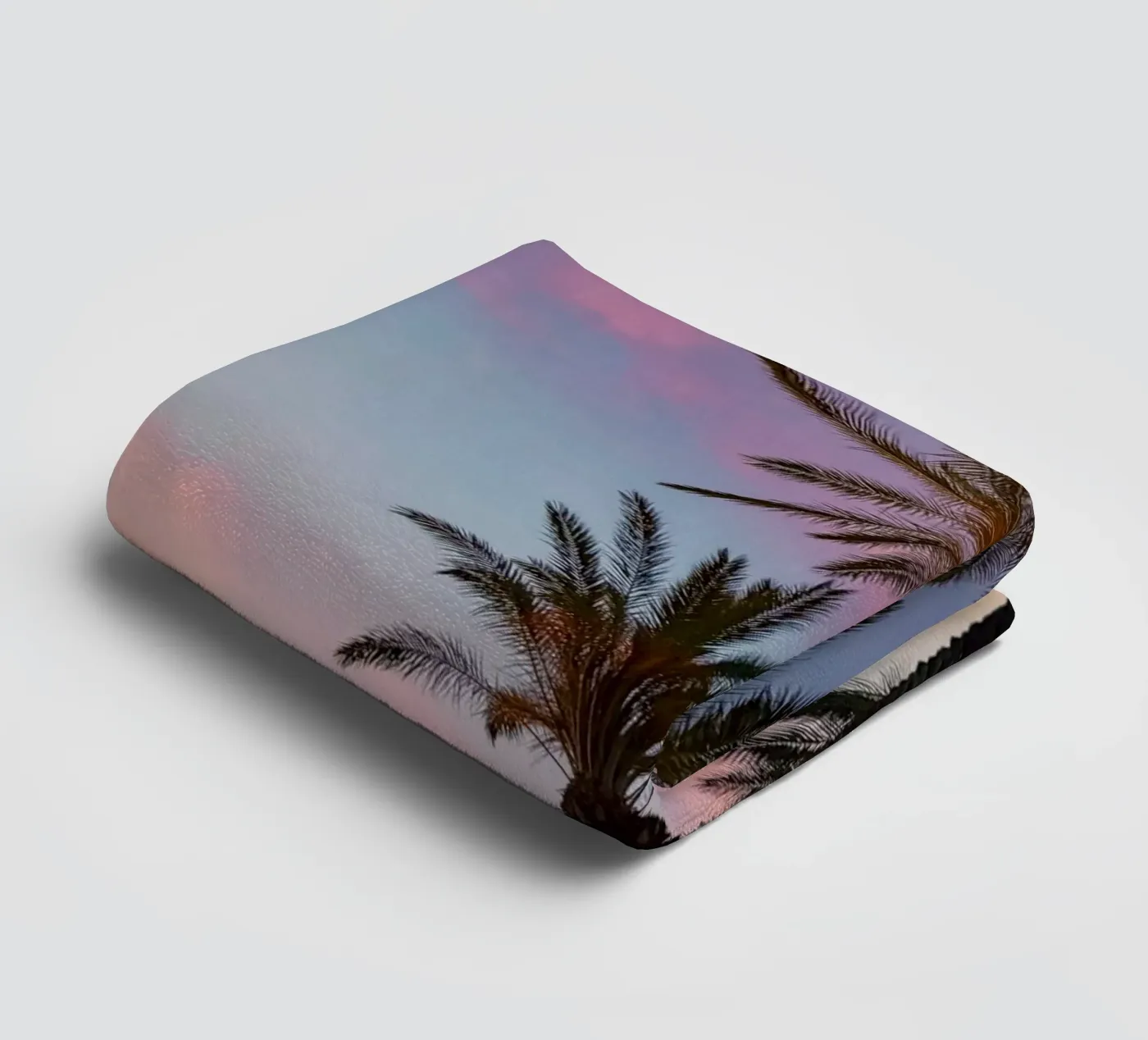 Sunset Palmtrees towel by Thilo Grøsch