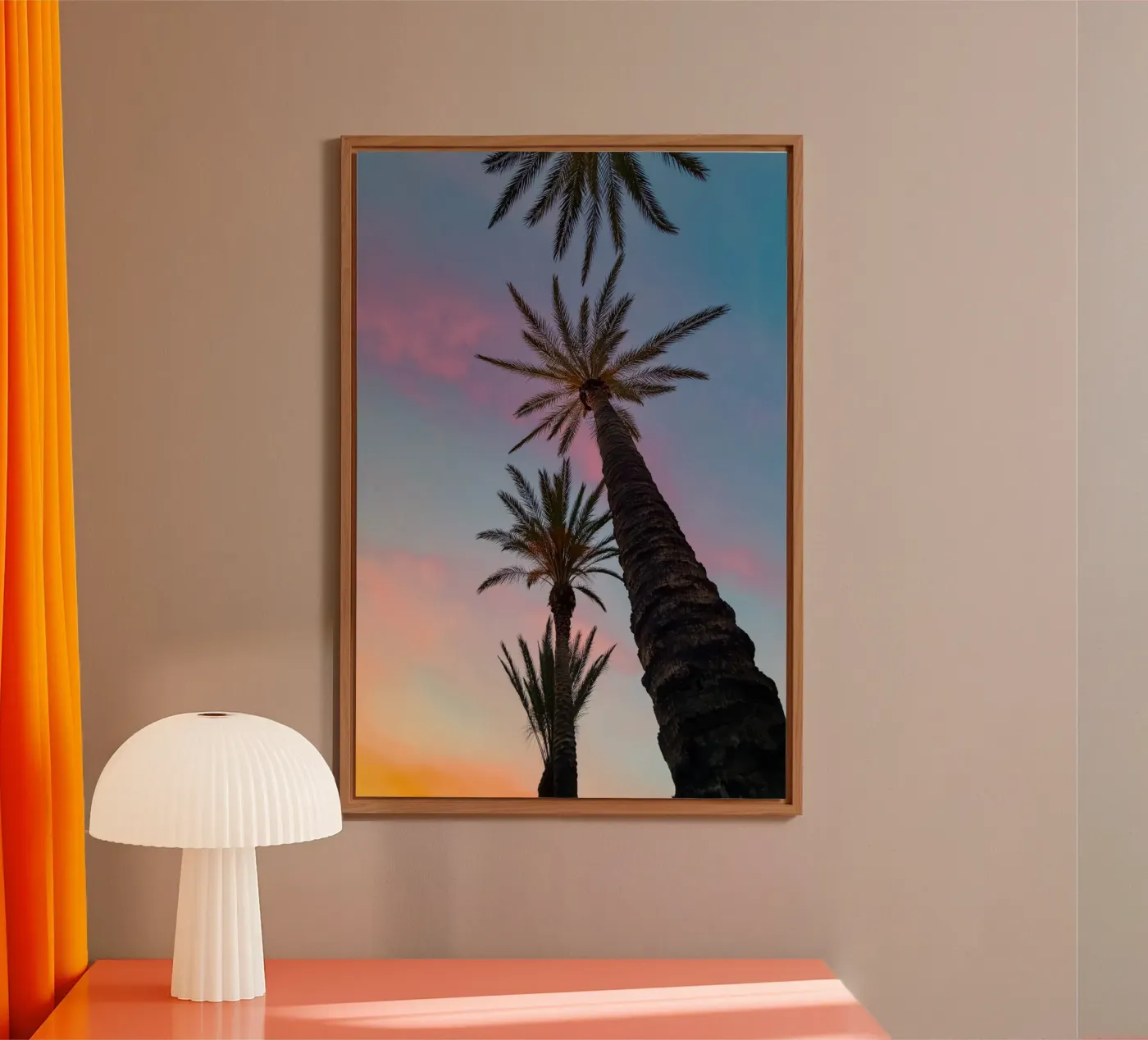 Sunset Palmtrees alluminio dibond da Thilo Grøsch
