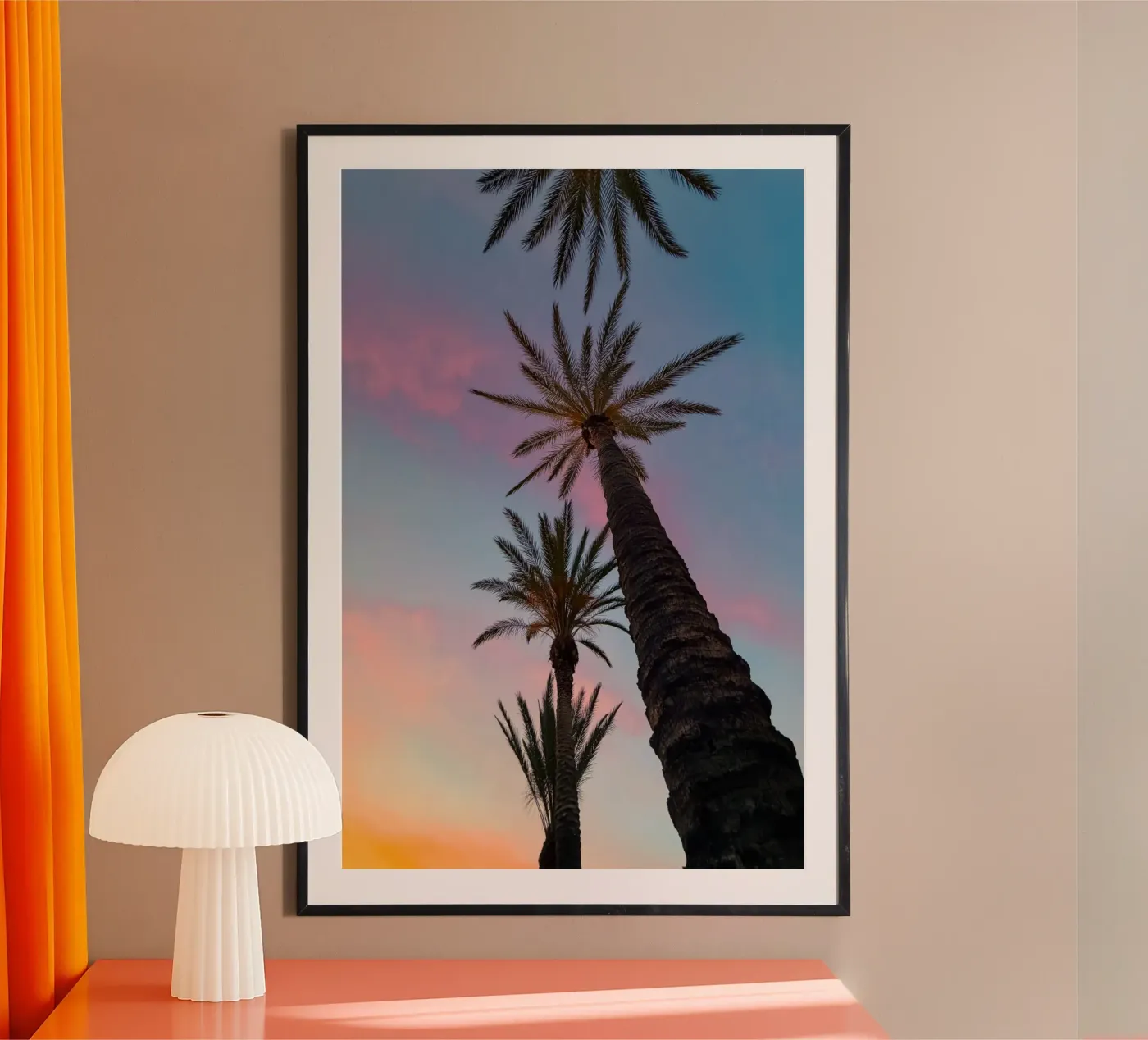 Sunset Palmtrees poster de Thilo Grøsch