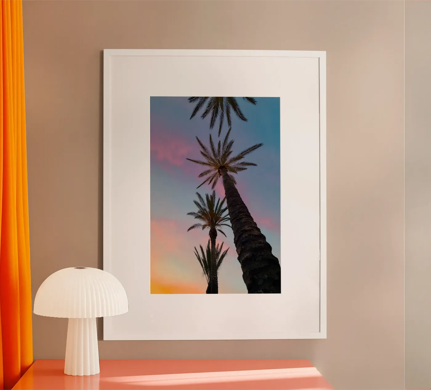 Sunset Palmtrees poster de Thilo Grøsch