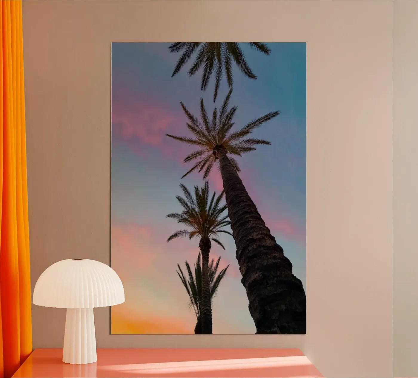 Sunset Palmtrees poster de Thilo Grøsch