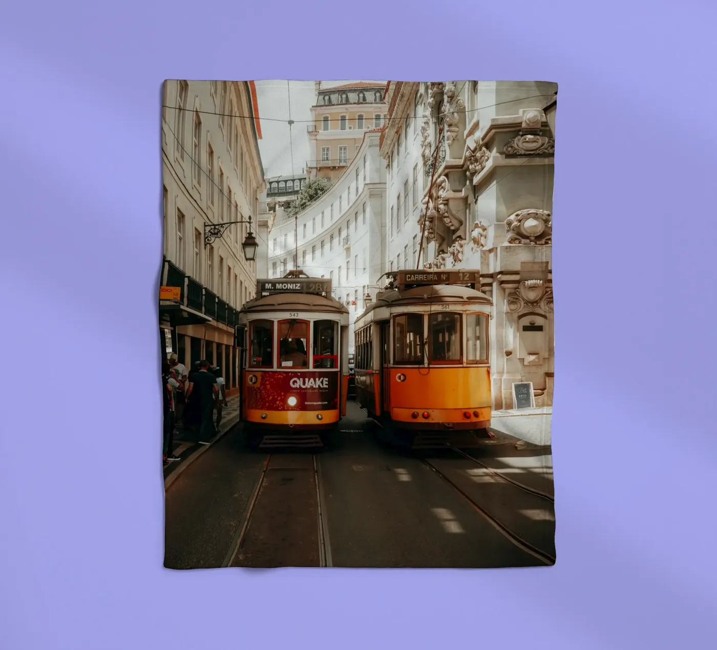 Lisbon Trams Fleecedecke von Thilo Grøsch