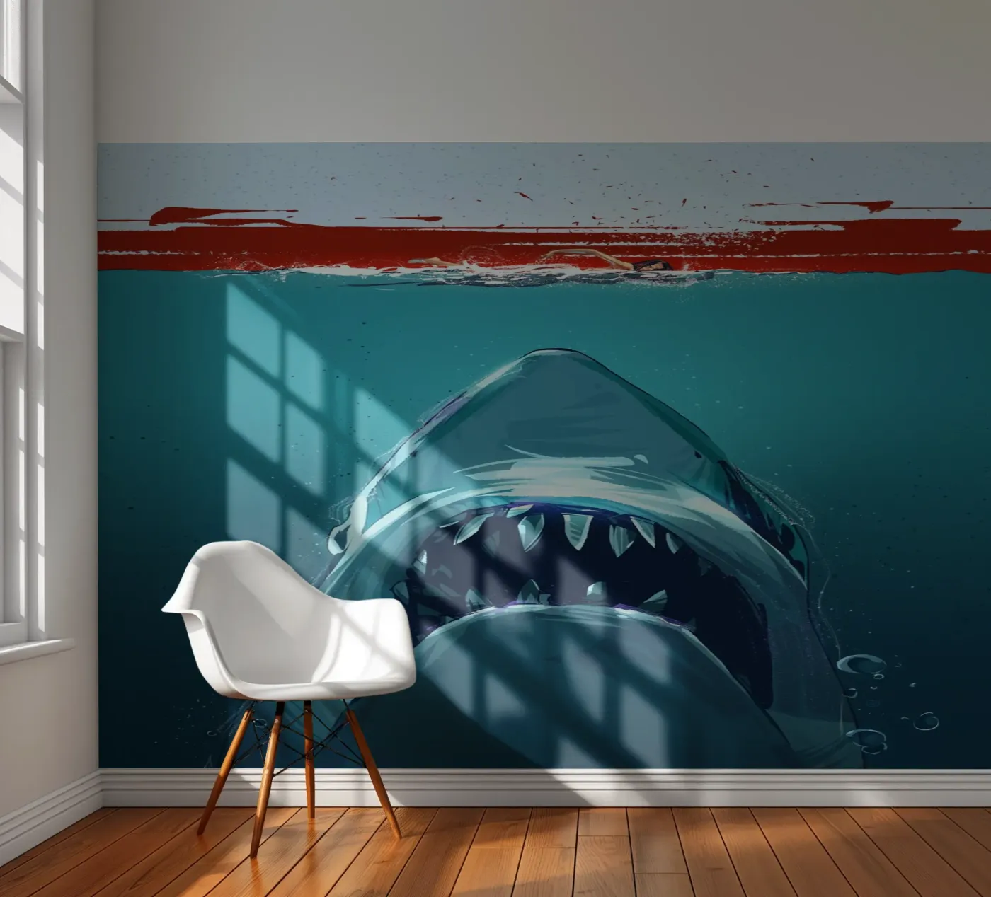 Jaws fotobehang van Nabakumovart II