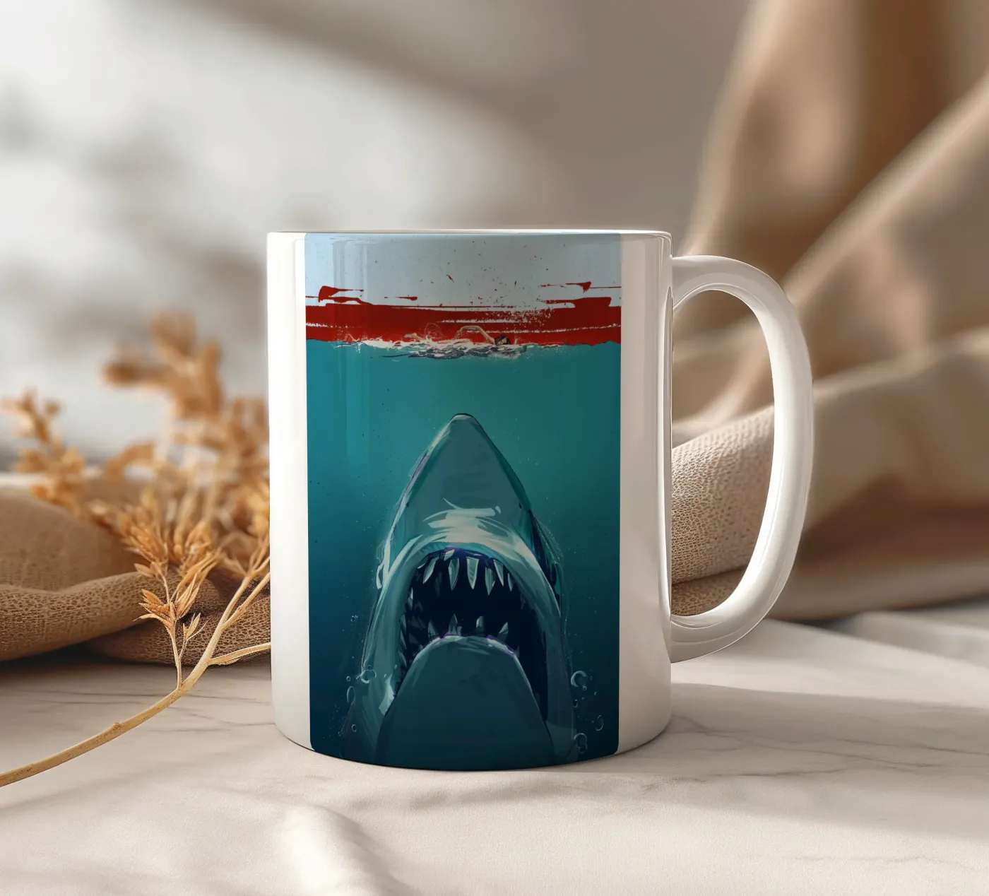 Jaws ceramic mug by nabakumov
