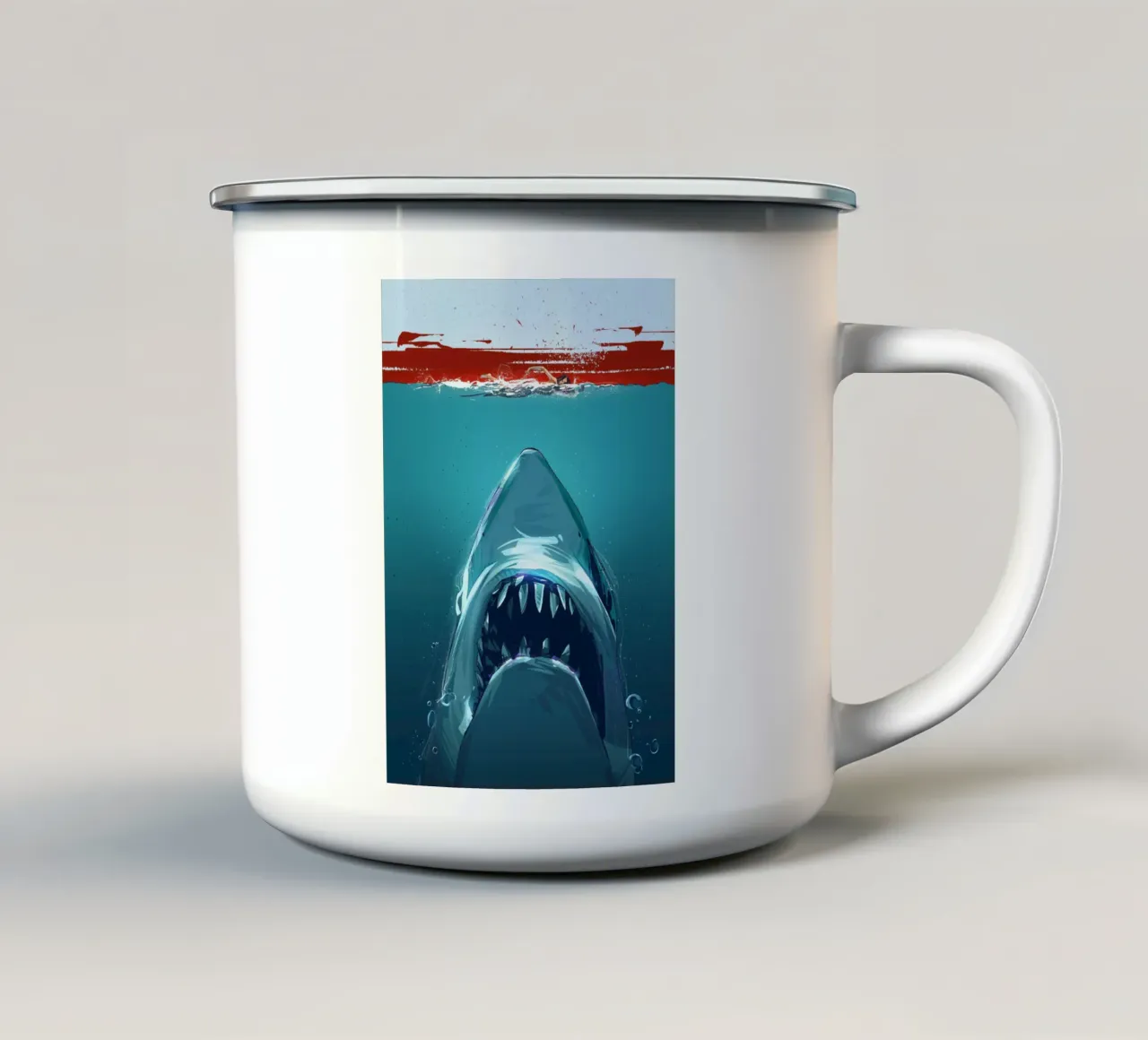 Jaws enamel mug by nabakumov
