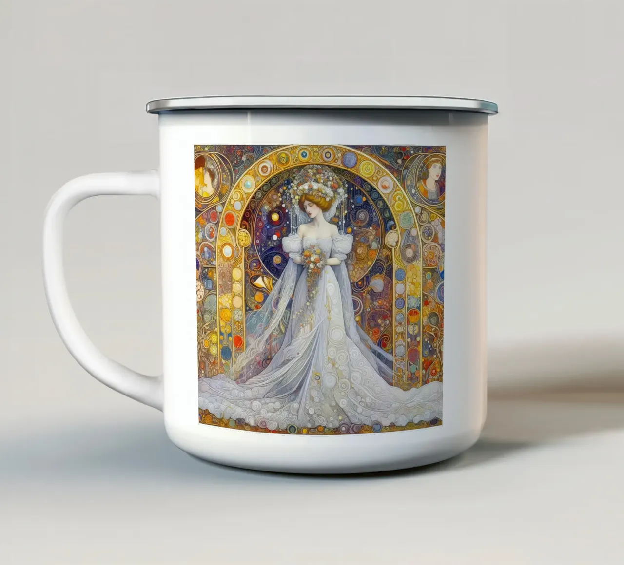 La sposa tazza in smalto da Art-Nouveau-Dsg