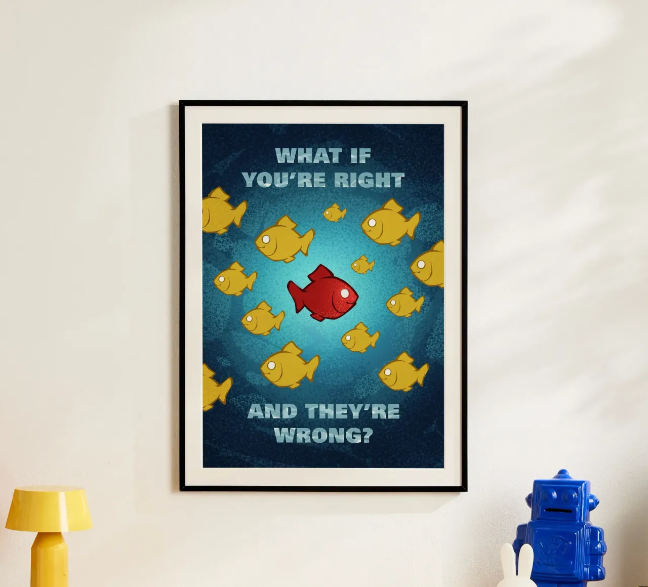 Fargo Fish poster con telaio in legno da nabakumov
