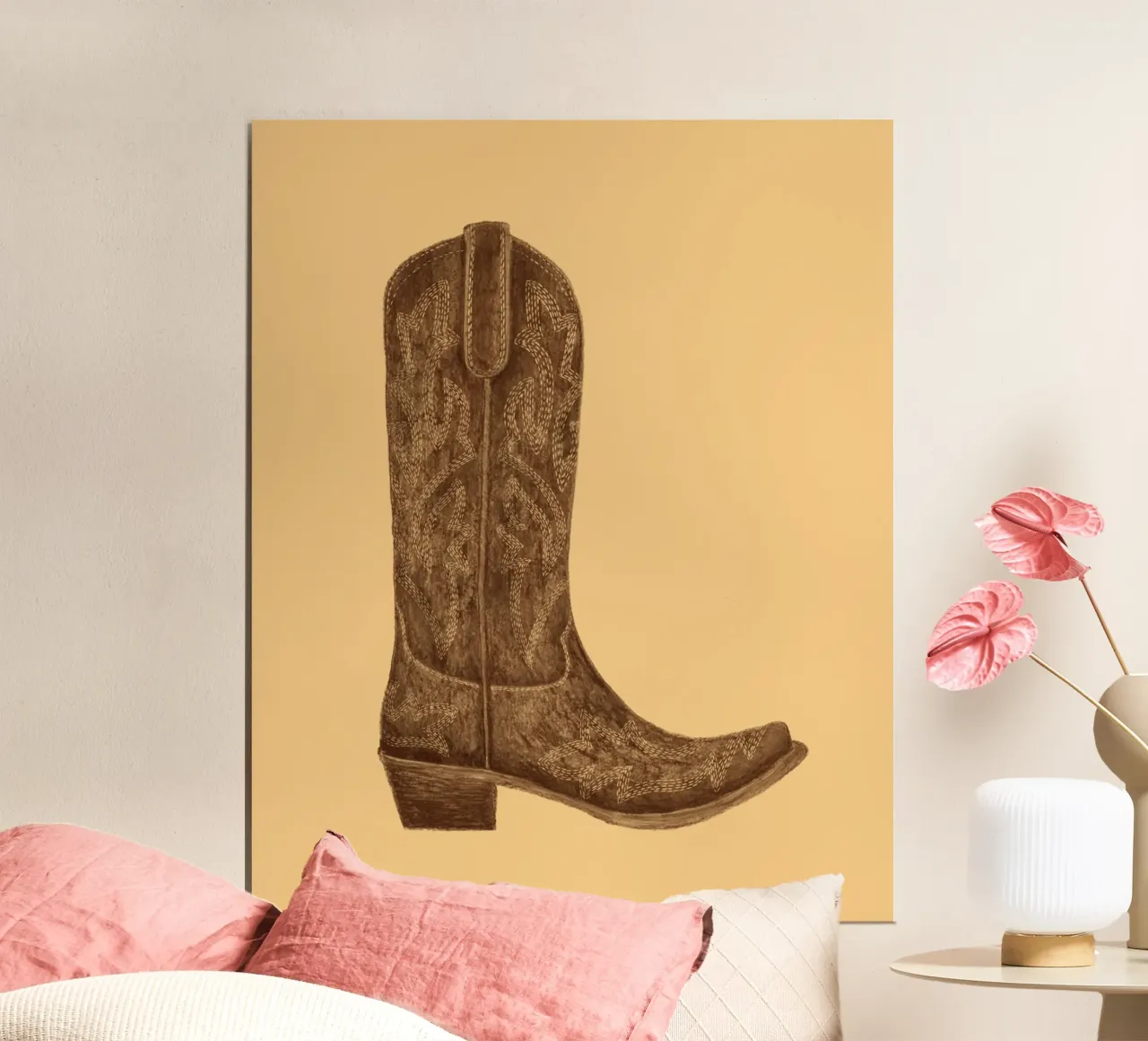 Stivale da cowgirl marrone poster da AnyoneCanYeehaw