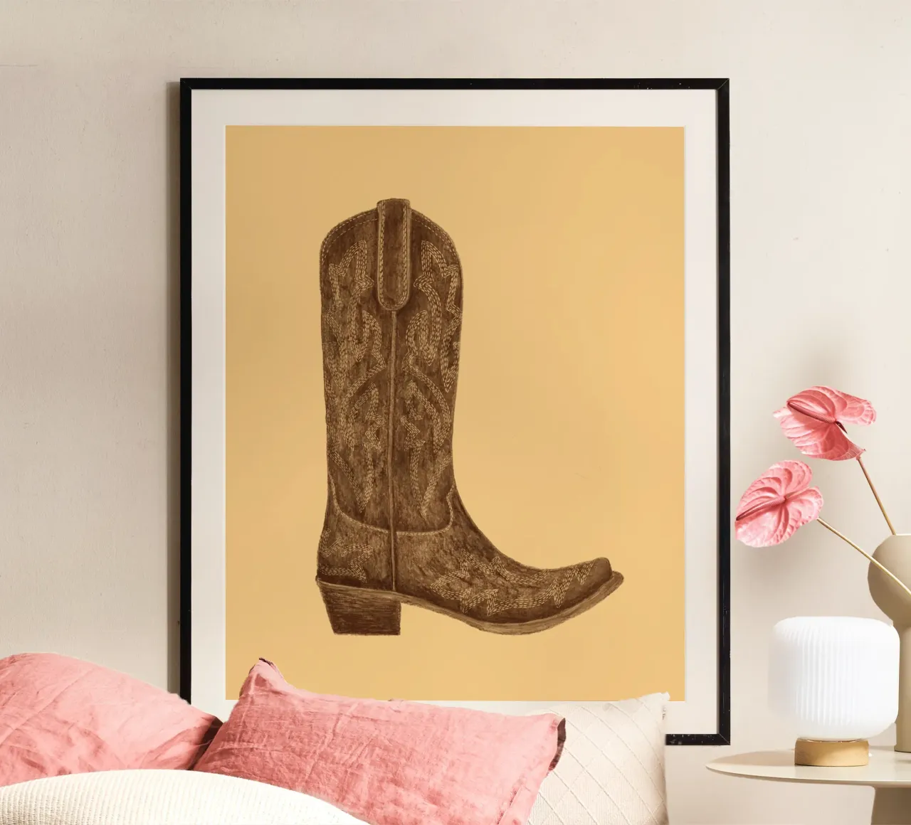 Stivale da cowgirl marrone poster da AnyoneCanYeehaw