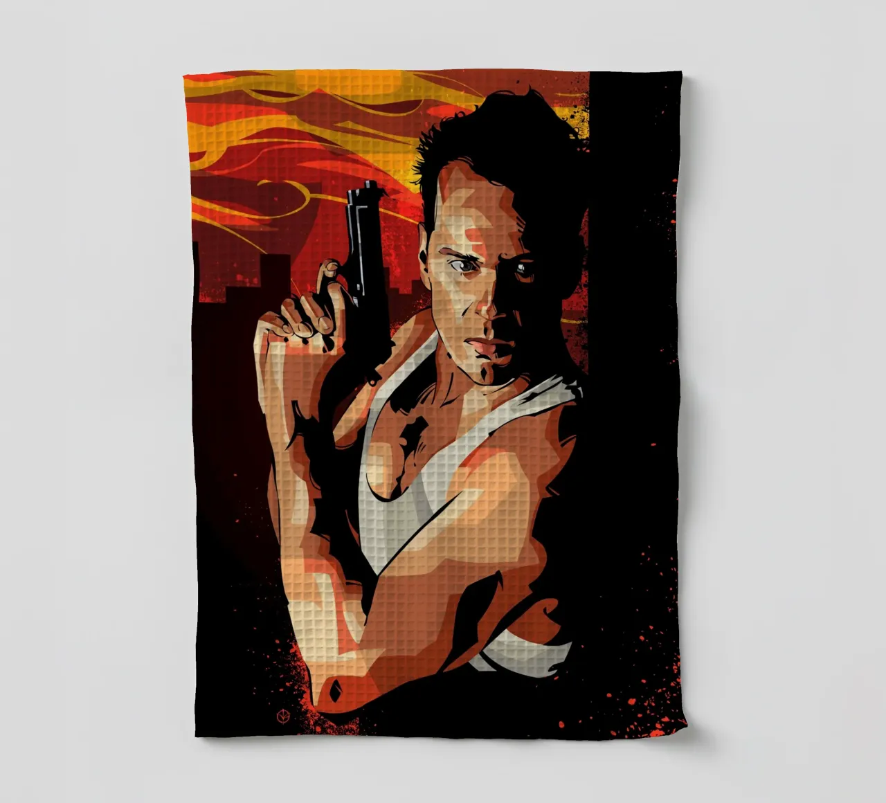 Die Hard tea towel by nabakumov