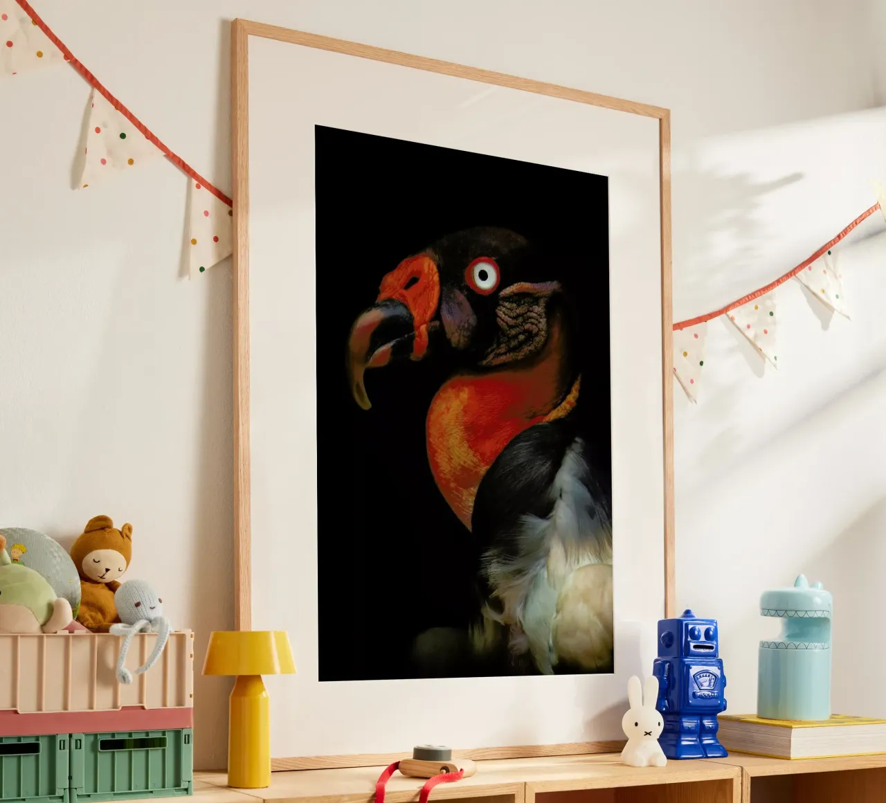 King Vulture - Sarcoramphus Papa - Ferdinando Valverde poster con telaio in legno da Pictufy