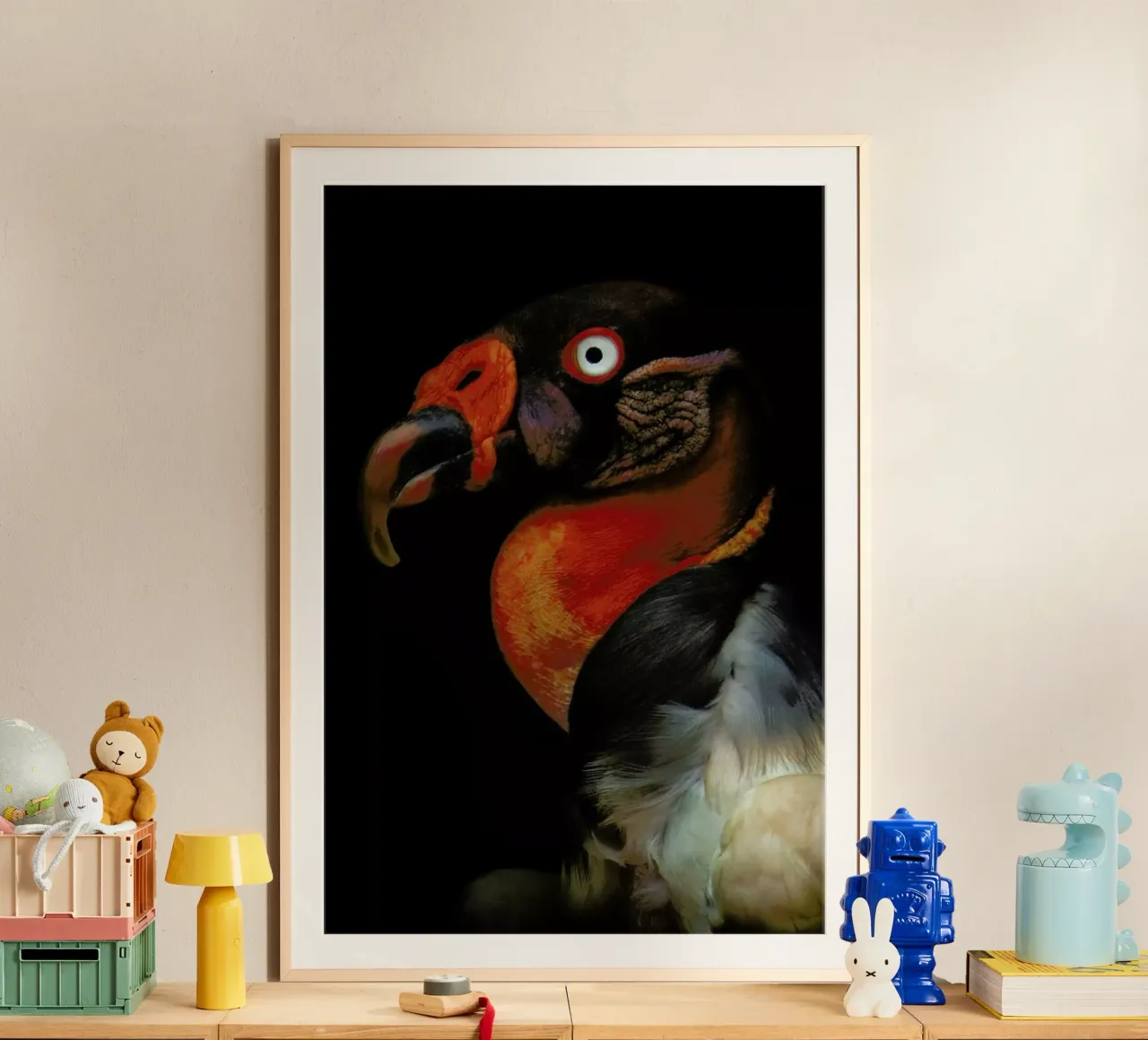King Vulture - Sarcoramphus Papa - Ferdinando Valverde poster con telaio in legno da Pictufy